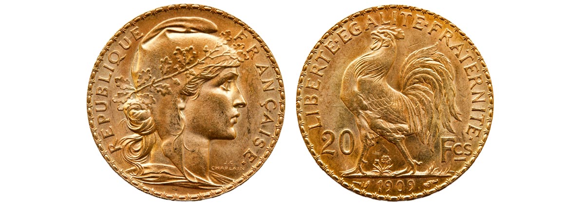 Die goldenen 20-Francs-Münzen