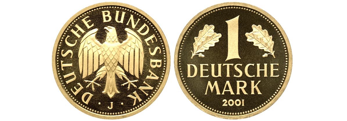 Goldmünze zum Nennwert von einer Deutschen Mark