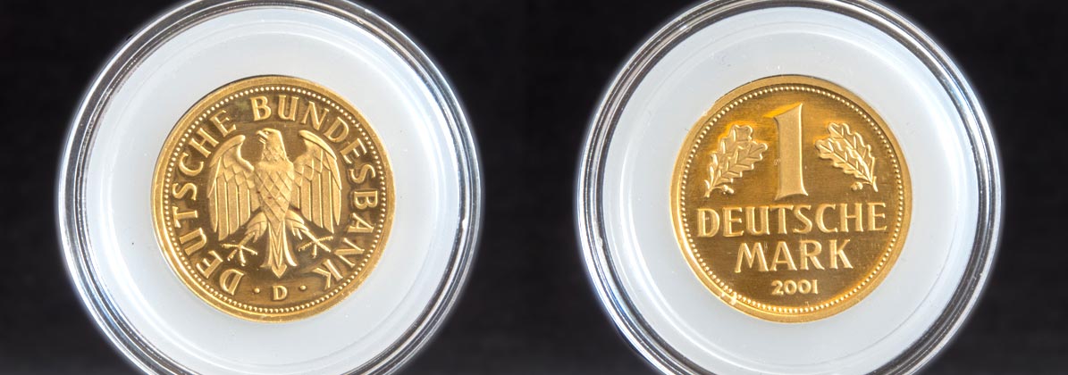 Goldmünze zum Nennwert von einer Deutschen Mark