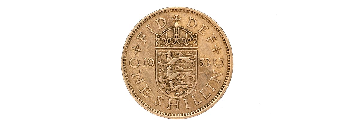 Die Goldmünze Schilling England 1953