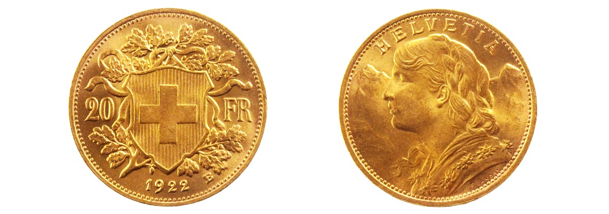 Die Schweizer Helvetia Goldmünze